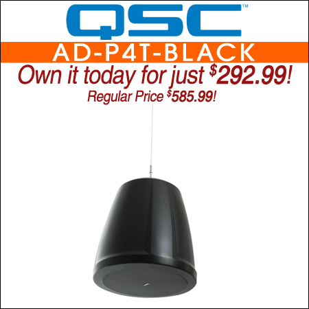 QSC AcousticDesign AD-P4T 4.5-inch 2-way Pendant Speaker-Black