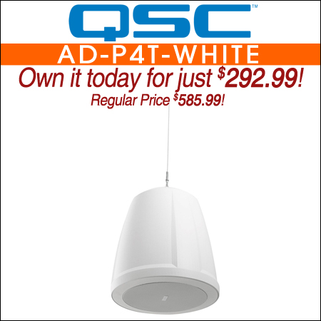 QSC AcousticDesign AD-P4T 4.5-inch 2-way Pendant Speaker-White