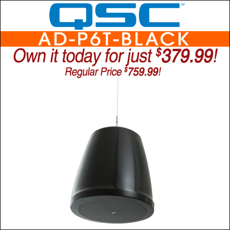 QSC AcousticDesign AD-P6T 6.5-inch 2-way Pendant Speaker-Black