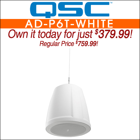 QSC AcousticDesign AD-P6T 6.5-inch 2-way Pendant Speaker-White