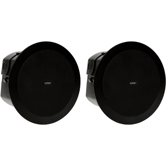 QSC AcousticDesign AD-C4T 4.5-inch 2-way Ceiling Speakers-Black (Pair)