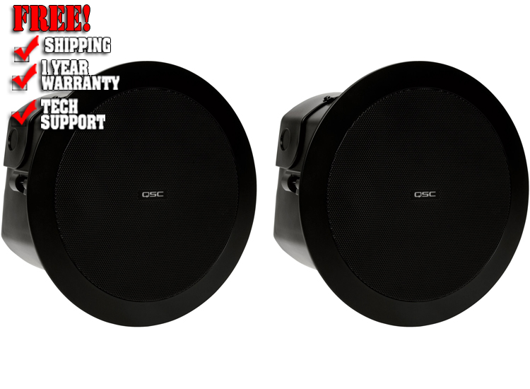 QSC AcousticDesign AD-C4T 4.5-inch 2-way Ceiling Speakers-Black (Pair)