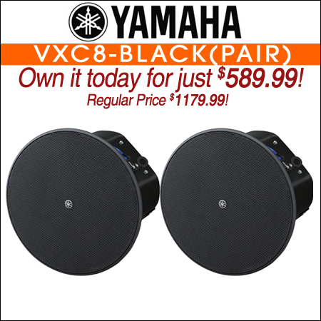 Yamaha VXC8 8-inch In-Ceiling Speaker-Black (Pair)