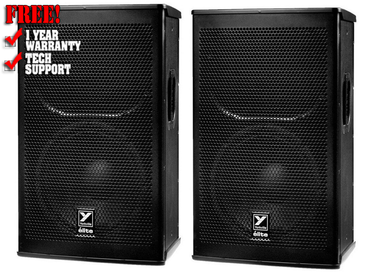 (2) Yorkville EF15P Elite Series 15" 2400 Watts 2-Way Active PA Pro DJ Loud Speaker