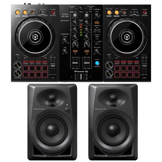 Pioneer DDJ-400 Black and DM-40 Black Pack