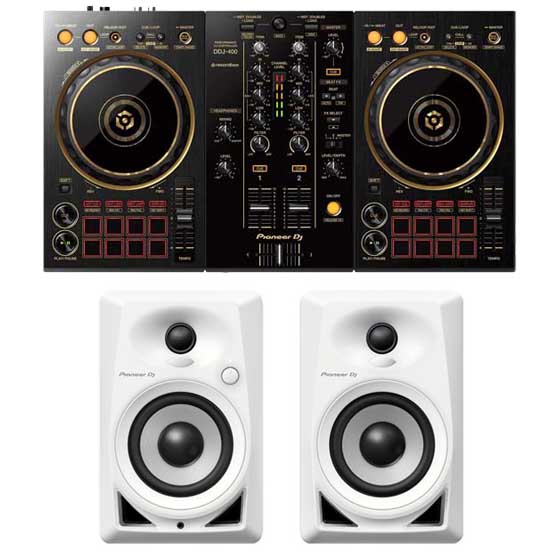Pioneer DDJ-400-N Gold and DM-40 White Pack | DJ Packages