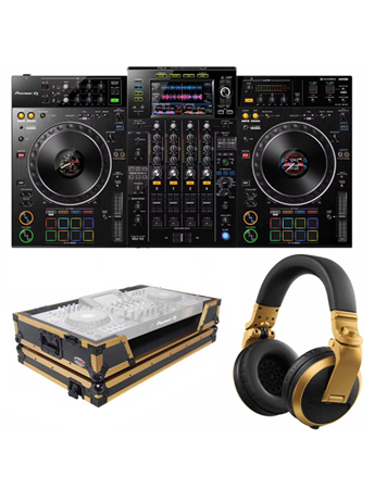 Pioneer XDJ-XZ with Gold on Black Flight Case Package