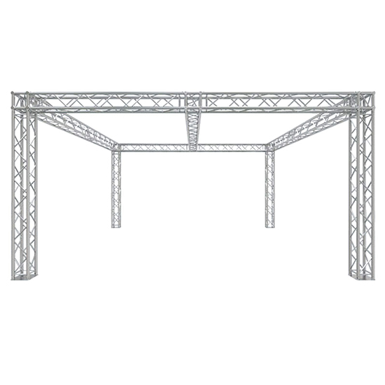 Global Truss 20'x20' Trade Show Booth/Exhibit System-Modular F34 Box Truss with Universal Junction Block Corners and Center Beam