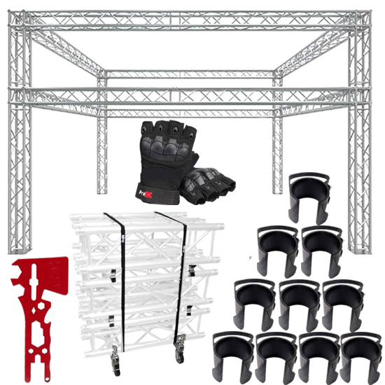 Global Truss 20'x20' Double Tier Box Truss Trade Show Booth with Accessories Package