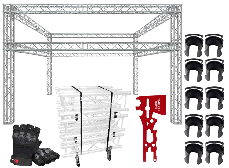 Global Truss 20'x20' Double Tier Box Truss Trade Show Booth with Accessories Package