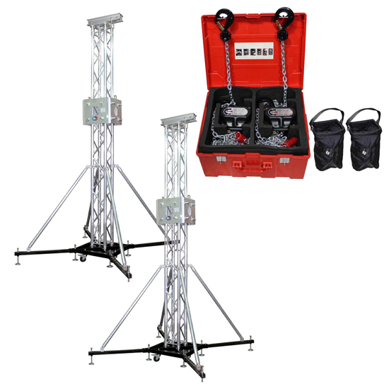 (2) ProX XTP-GSBPACK3 Truss Tower Stage Roofing System Packages with Hoists