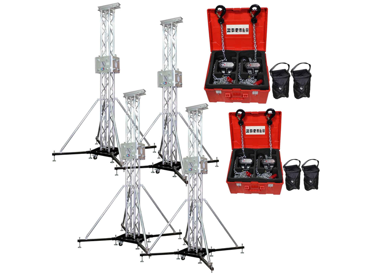 (4) ProX XTP-GSBPACK3 Truss Tower Stage Roofing System Packages with Hoists